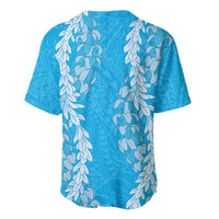 Puakenikeni and Maile Lei Baseball Jersey Blue Double Strand Lei LT9 - Polynesian Pride
