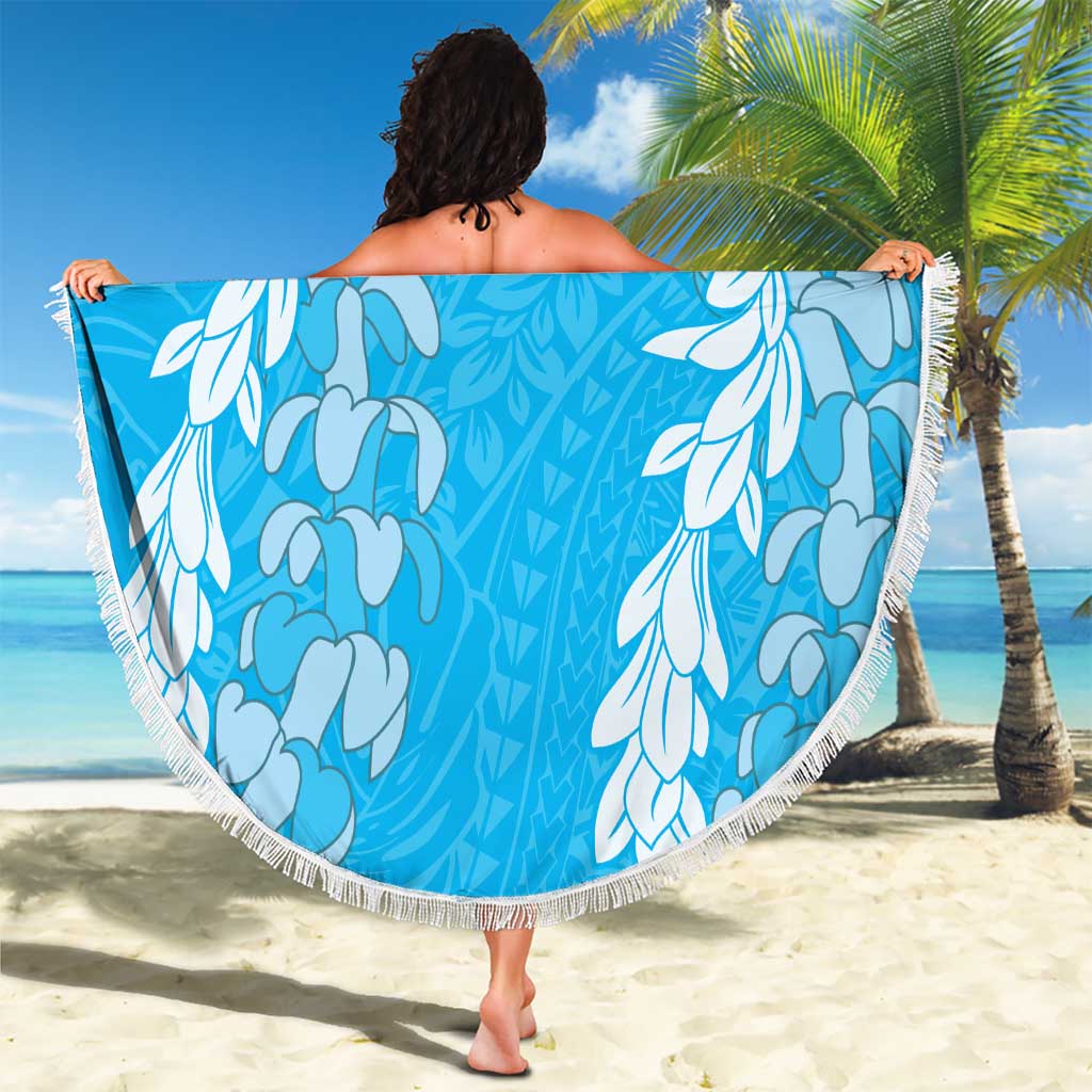 Puakenikeni and Maile Lei Beach Blanket Blue Double Strand Lei