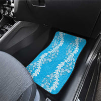 Puakenikeni and Maile Lei Car Mats Blue Double Strand Lei