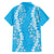Puakenikeni and Maile Lei Family Matching Off Shoulder Maxi Dress and Hawaiian Shirt Blue Double Strand Lei