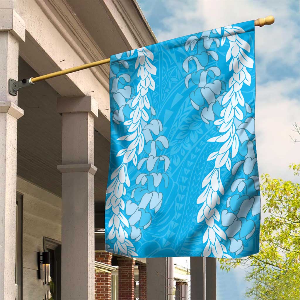 Puakenikeni and Maile Lei Garden Flag Blue Double Strand Lei