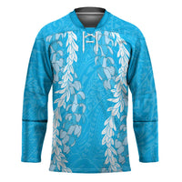 Puakenikeni and Maile Lei Hockey Jersey Blue Double Strand Lei - Polynesian Pride