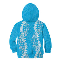 Puakenikeni and Maile Lei Kid Hoodie Blue Double Strand Lei LT9 - Polynesian Pride