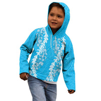 Puakenikeni and Maile Lei Kid Hoodie Blue Double Strand Lei LT9 - Polynesian Pride