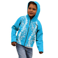 Puakenikeni and Maile Lei Kid Hoodie Blue Double Strand Lei LT9 - Polynesian Pride
