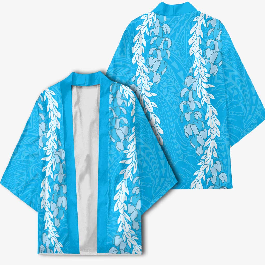 Puakenikeni and Maile Lei Kimono Blue Double Strand Lei - Polynesian Pride