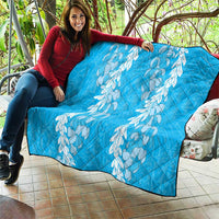 Puakenikeni and Maile Lei Quilt Blue Double Strand Lei