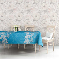 Puakenikeni and Maile Lei Tablecloth Blue Double Strand Lei