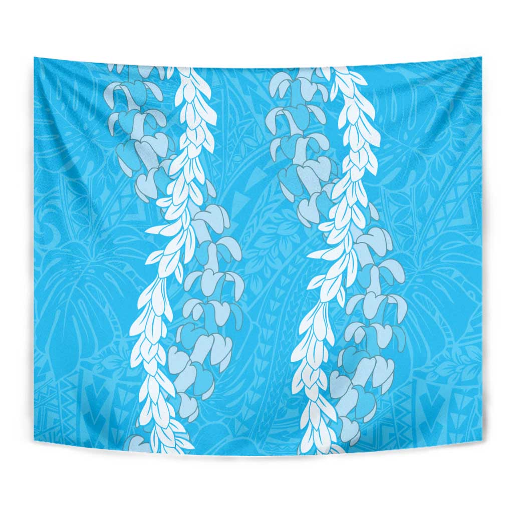 Puakenikeni and Maile Lei Tapestry Blue Double Strand Lei LT9 - Polynesian Pride