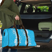 Puakenikeni and Maile Lei Travel Bag Blue Double Strand Lei - Polynesian Pride