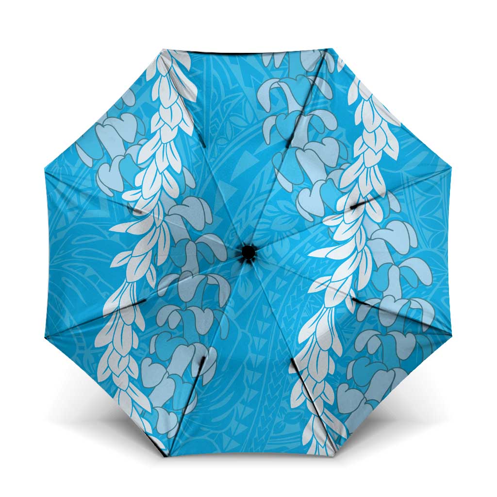 Puakenikeni and Maile Lei Umbrella Blue Double Strand Lei - Polynesian Pride