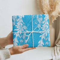 Puakenikeni and Maile Lei Wrapping Paper Blue Double Strand Lei - Polynesian Pride