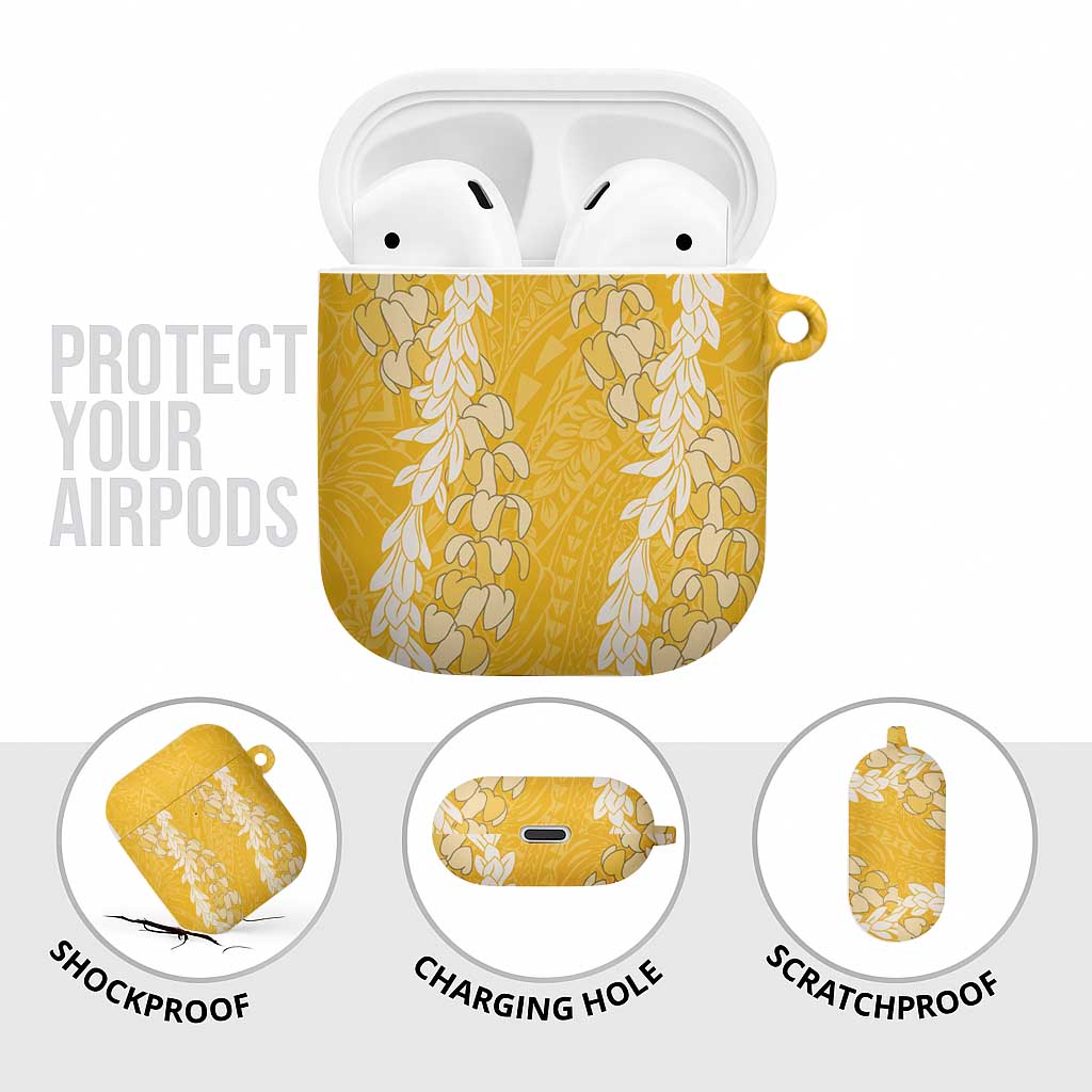 Puakenikeni and Maile Lei AirPods Case Gold Double Strand Lei - Polynesian Pride