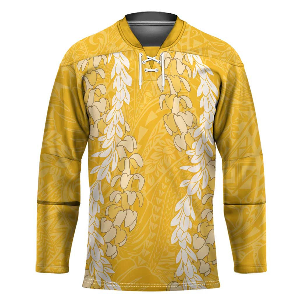 Puakenikeni and Maile Lei Hockey Jersey Gold Double Strand Lei - Polynesian Pride