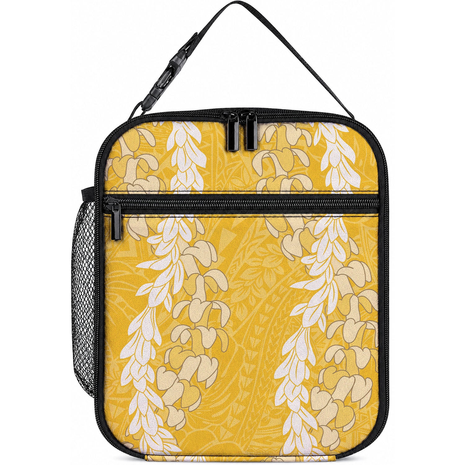 Puakenikeni and Maile Lei Lunch Bag Gold Double Strand Lei LT9 10.2 × 8.3 × 4.3 inch Gold - Polynesian Pride