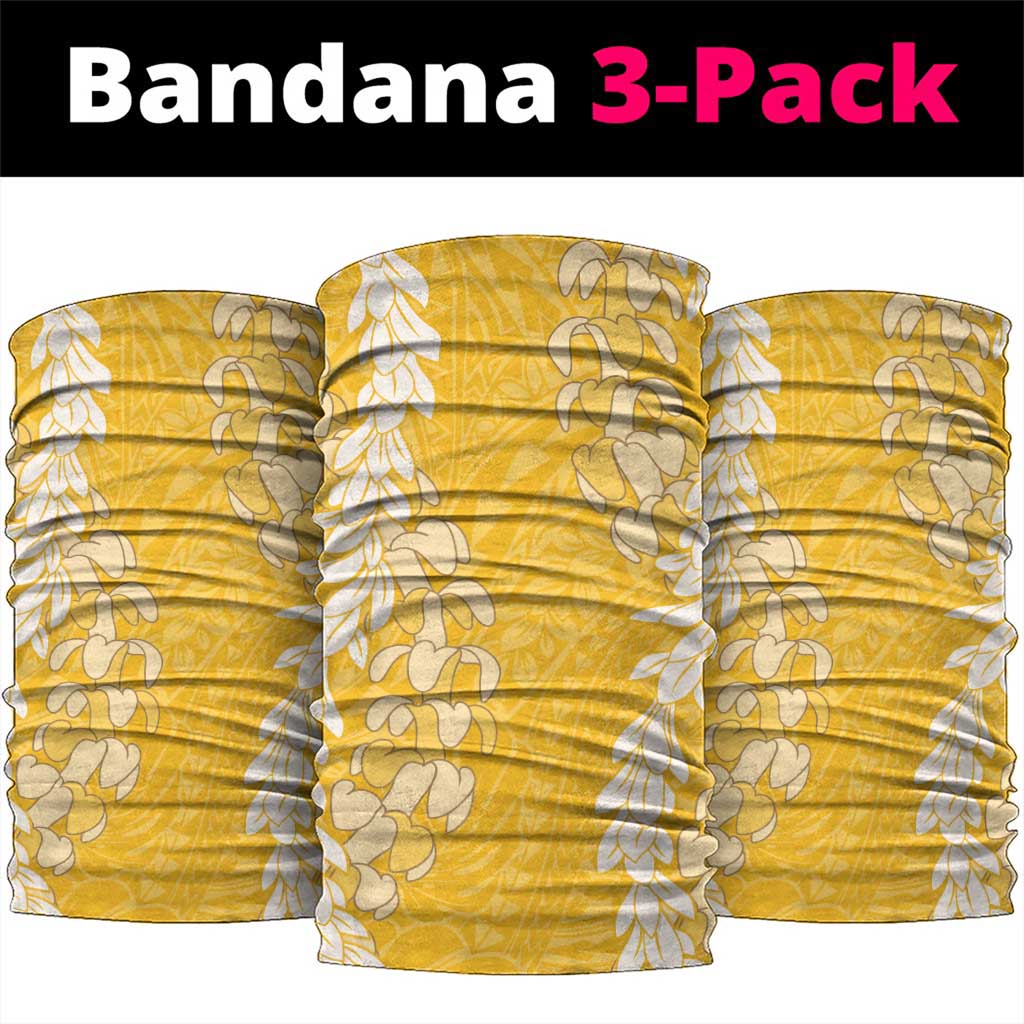 Puakenikeni and Maile Lei Neck Gaiter Gold Double Strand Lei - Polynesian Pride