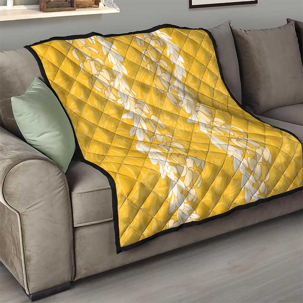 Puakenikeni and Maile Lei Quilt Gold Double Strand Lei