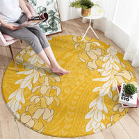 Puakenikeni and Maile Lei Round Carpet Gold Double Strand Lei