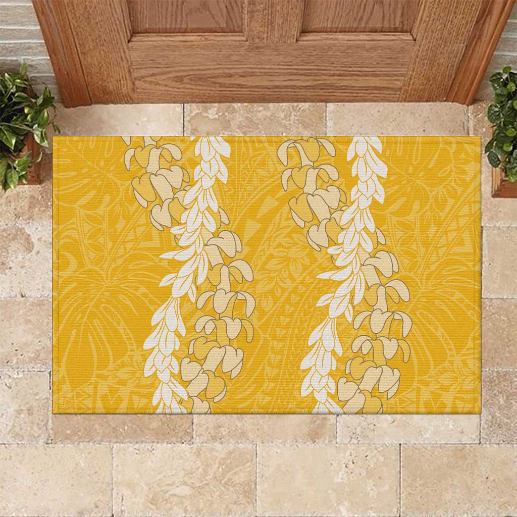 Puakenikeni and Maile Lei Rubber Doormat Gold Double Strand Lei LT9 Gold - Polynesian Pride