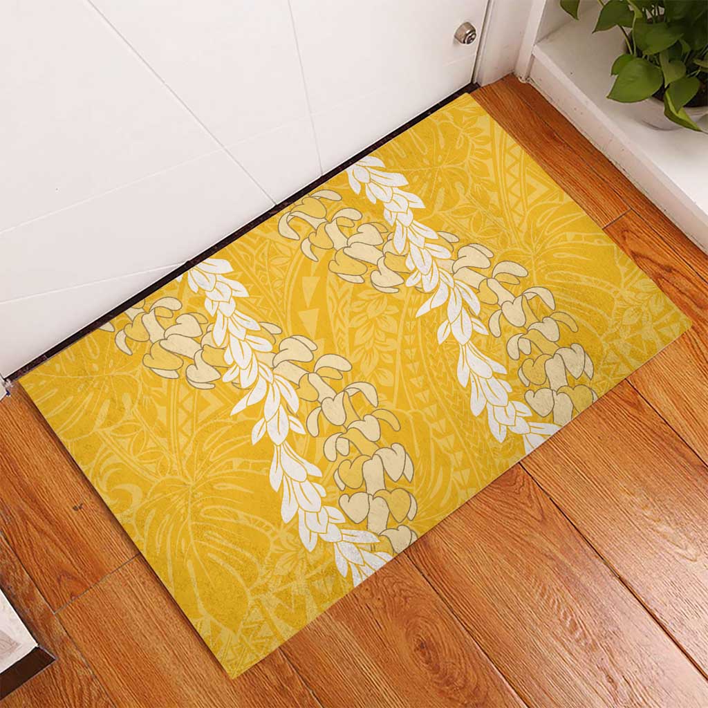 Puakenikeni and Maile Lei Rubber Doormat Gold Double Strand Lei LT9 - Polynesian Pride