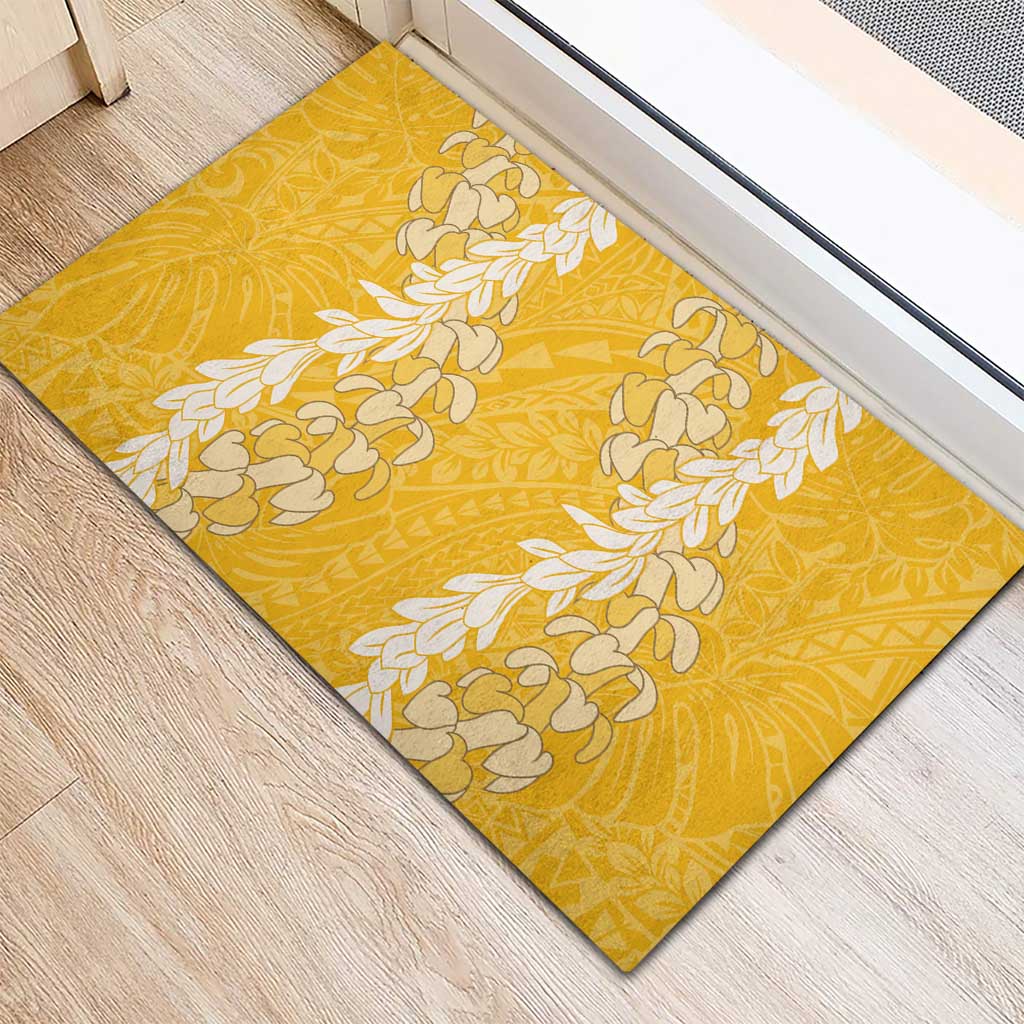 Puakenikeni and Maile Lei Rubber Doormat Gold Double Strand Lei LT9 - Polynesian Pride