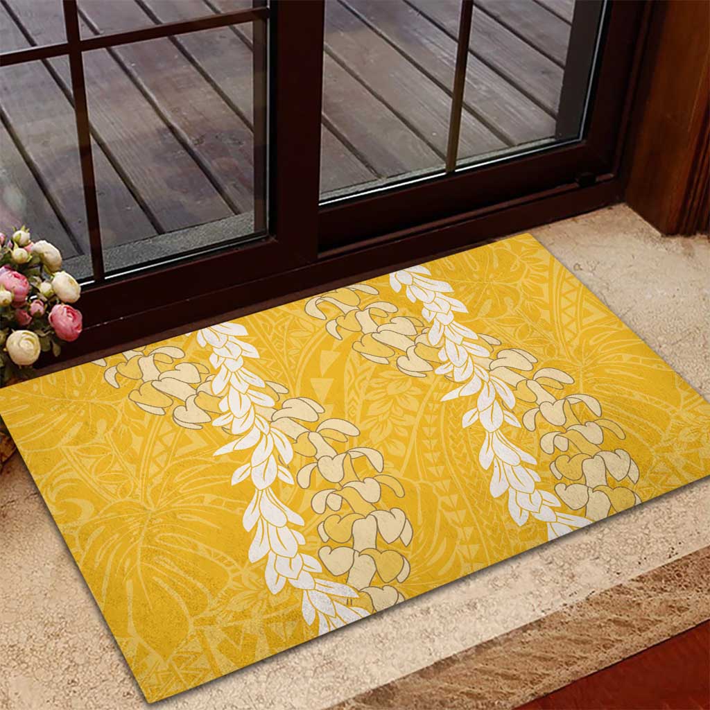 Puakenikeni and Maile Lei Rubber Doormat Gold Double Strand Lei LT9 - Polynesian Pride