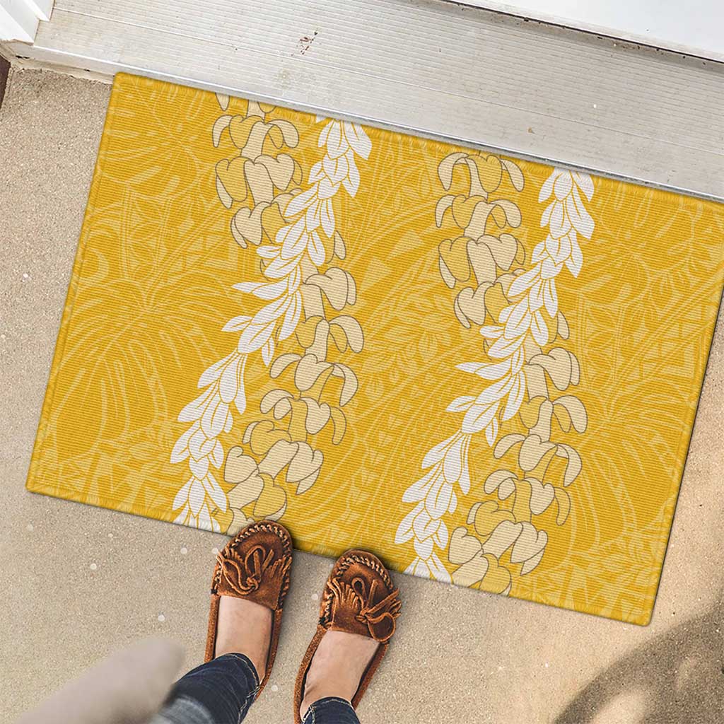 Puakenikeni and Maile Lei Rubber Doormat Gold Double Strand Lei LT9 - Polynesian Pride