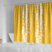 Puakenikeni and Maile Lei Shower Curtain Gold Double Strand Lei
