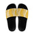 Puakenikeni and Maile Lei Slide Sandals Gold Double Strand Lei - Polynesian Pride