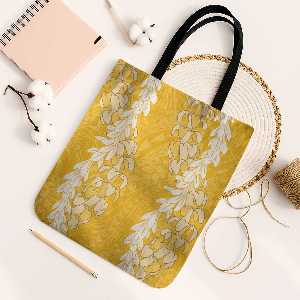 Puakenikeni and Maile Lei Tote Bag Gold Double Strand Lei - Polynesian Pride