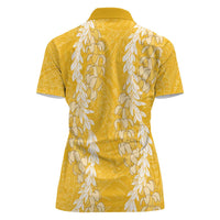 Puakenikeni and Maile Lei Women Polo Shirt Gold Double Strand Lei