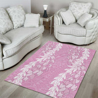 Puakenikeni and Maile Lei Area Rug Pink Double Strand Lei
