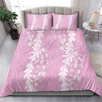 Puakenikeni and Maile Lei Bedding Set Pink Double Strand Lei