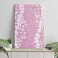 Puakenikeni and Maile Lei Canvas Wall Art Pink Double Strand Lei