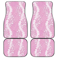 Puakenikeni and Maile Lei Car Mats Pink Double Strand Lei