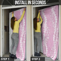 Puakenikeni and Maile Lei Door Cover Pink Double Strand Lei - Polynesian Pride