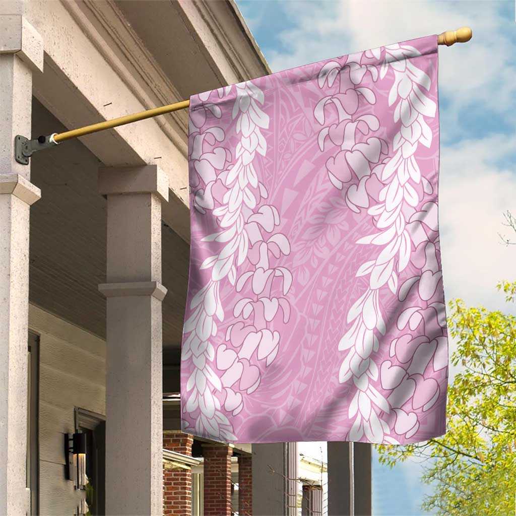 Puakenikeni and Maile Lei Garden Flag Pink Double Strand Lei