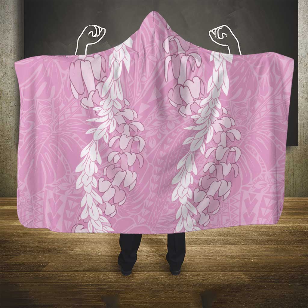 Puakenikeni and Maile Lei Hooded Blanket Pink Double Strand Lei LT9 - Polynesian Pride