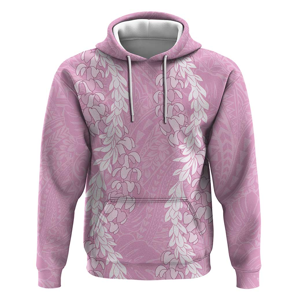 Puakenikeni and Maile Lei Hoodie Pink Double Strand Lei