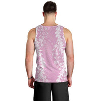 Puakenikeni and Maile Lei Men Tank Top Pink Double Strand Lei