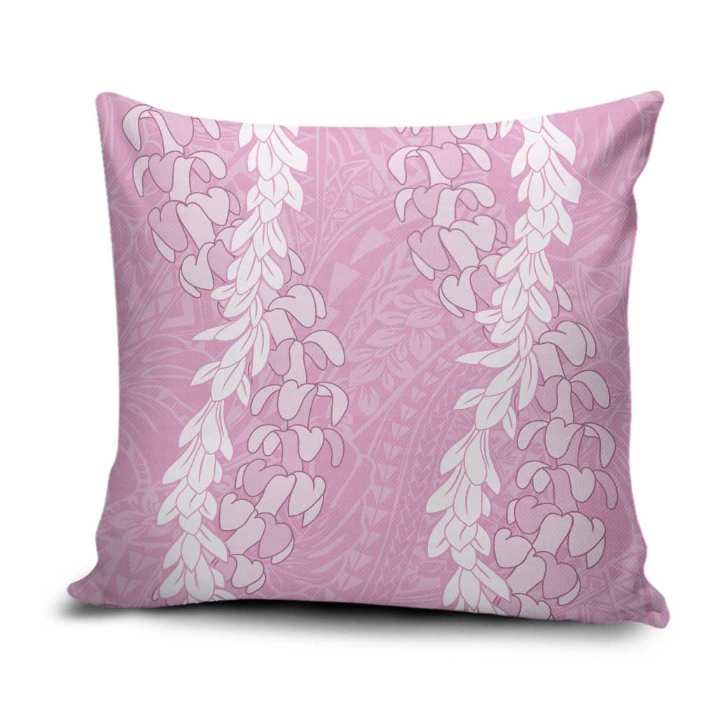 Puakenikeni and Maile Lei Pillow Cover Pink Double Strand Lei - Polynesian Pride