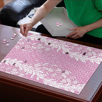 Puakenikeni and Maile Lei Puzzle Pink Double Strand Lei LT9 - Polynesian Pride