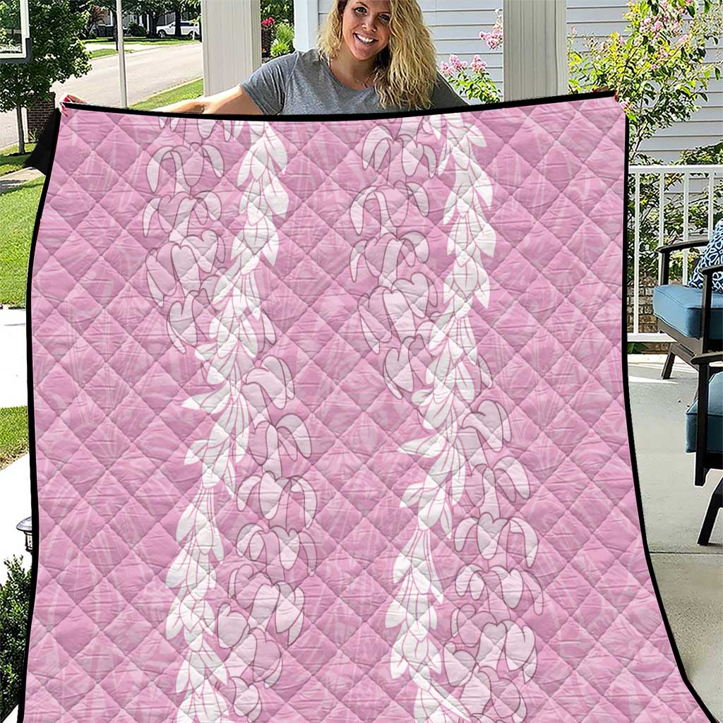 Puakenikeni and Maile Lei Quilt Pink Double Strand Lei