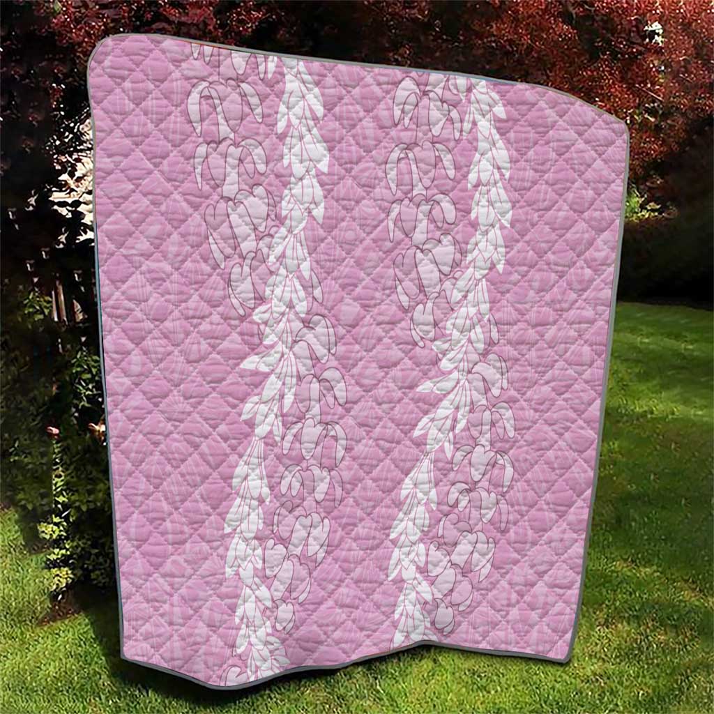 Puakenikeni and Maile Lei Quilt Pink Double Strand Lei