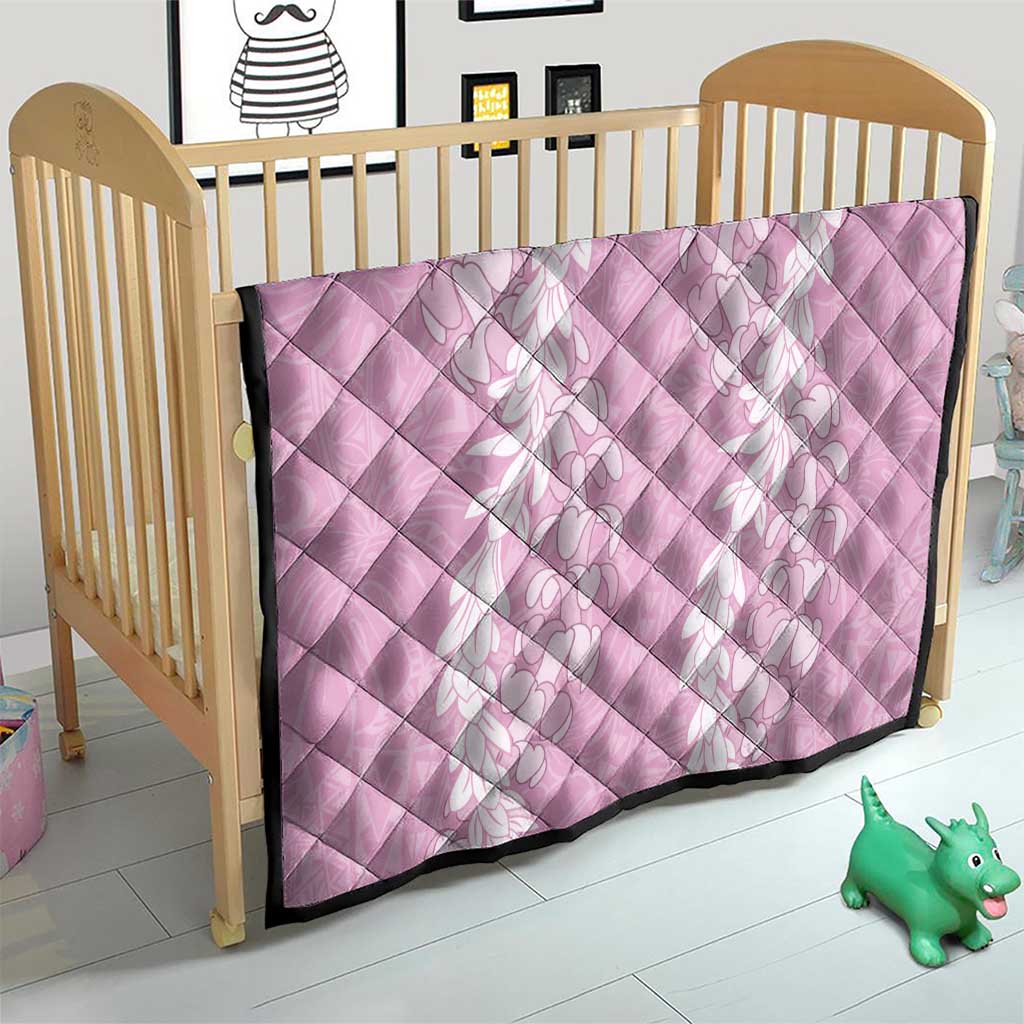 Puakenikeni and Maile Lei Quilt Pink Double Strand Lei