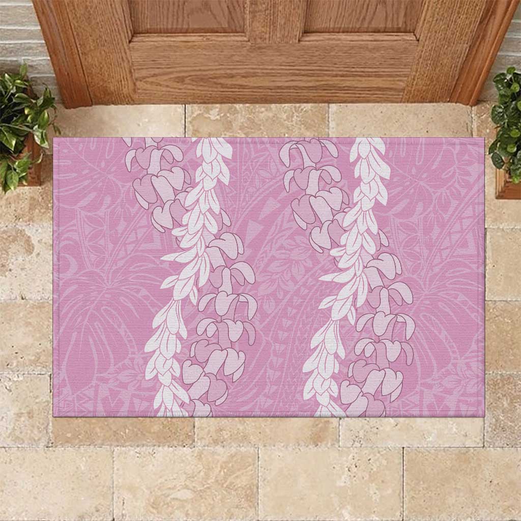 Puakenikeni and Maile Lei Rubber Doormat Pink Double Strand Lei LT9 Pink - Polynesian Pride