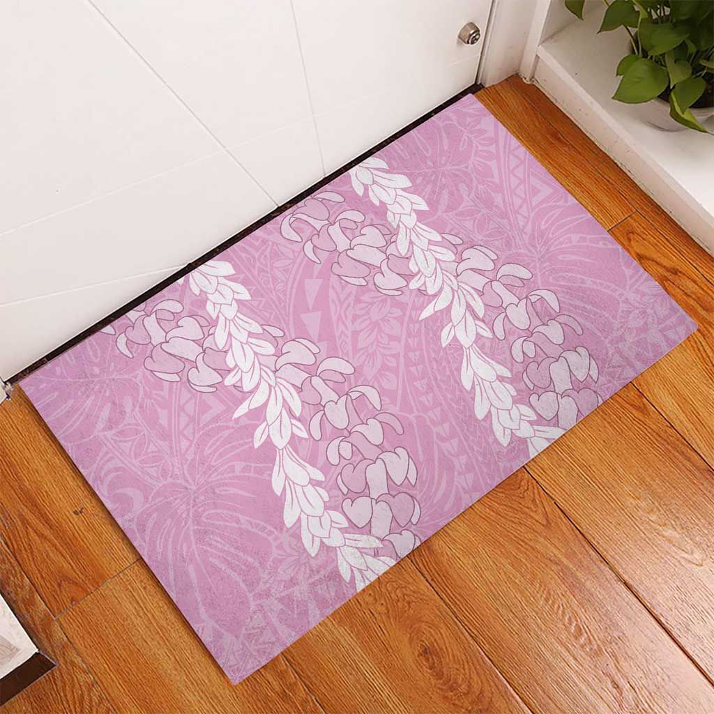 Puakenikeni and Maile Lei Rubber Doormat Pink Double Strand Lei LT9 - Polynesian Pride