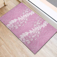 Puakenikeni and Maile Lei Rubber Doormat Pink Double Strand Lei LT9 - Polynesian Pride