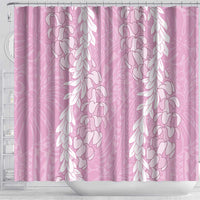 Puakenikeni and Maile Lei Shower Curtain Pink Double Strand Lei
