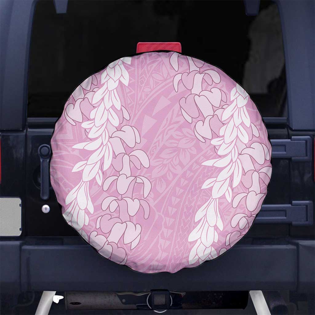 Puakenikeni and Maile Lei Spare Tire Cover Pink Double Strand Lei
